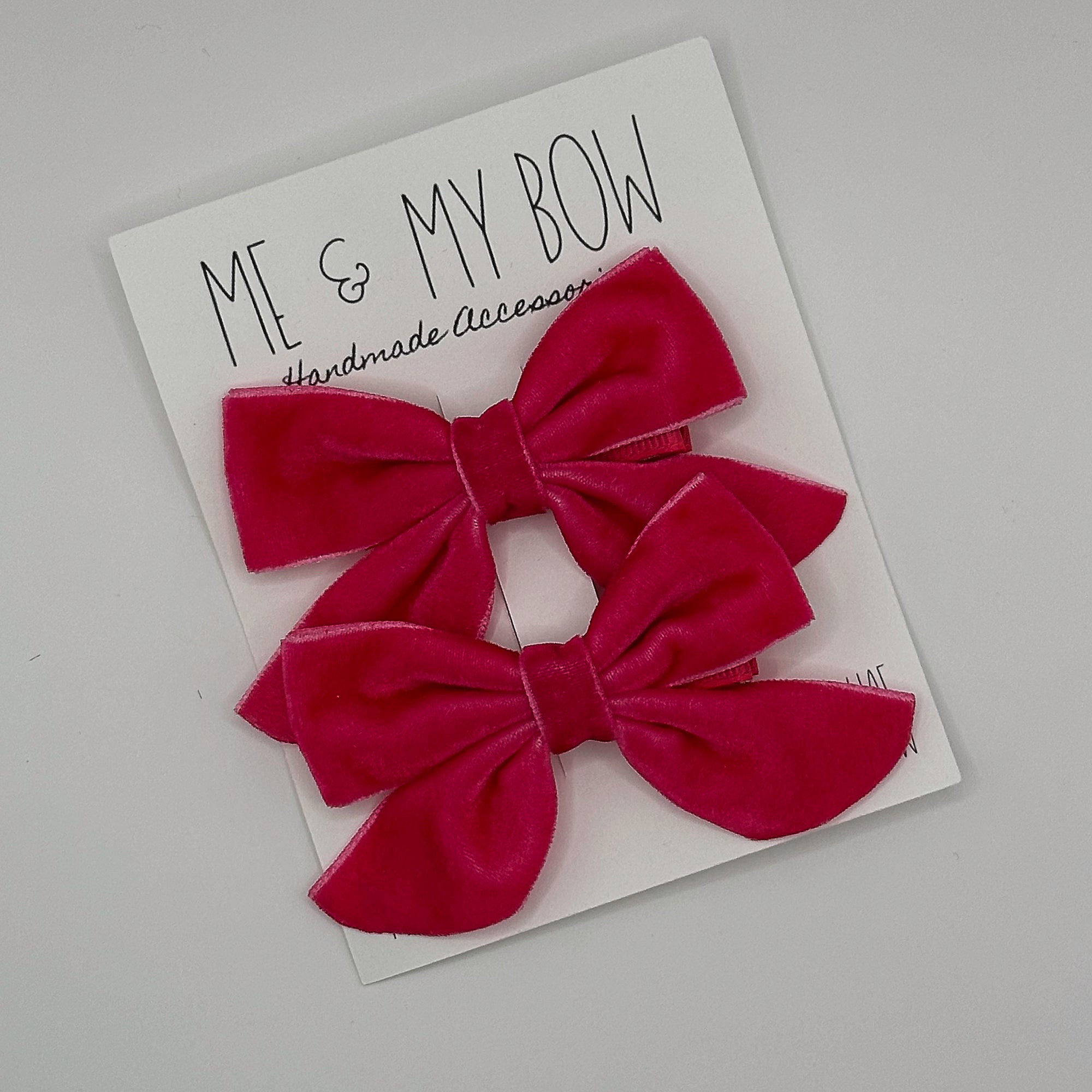 Bestseller | VELVET BUTTERFLY BOWS for Girls | Set of 2 Hair Clips | Perfect to Match Dresses and Outfits | Pink Series