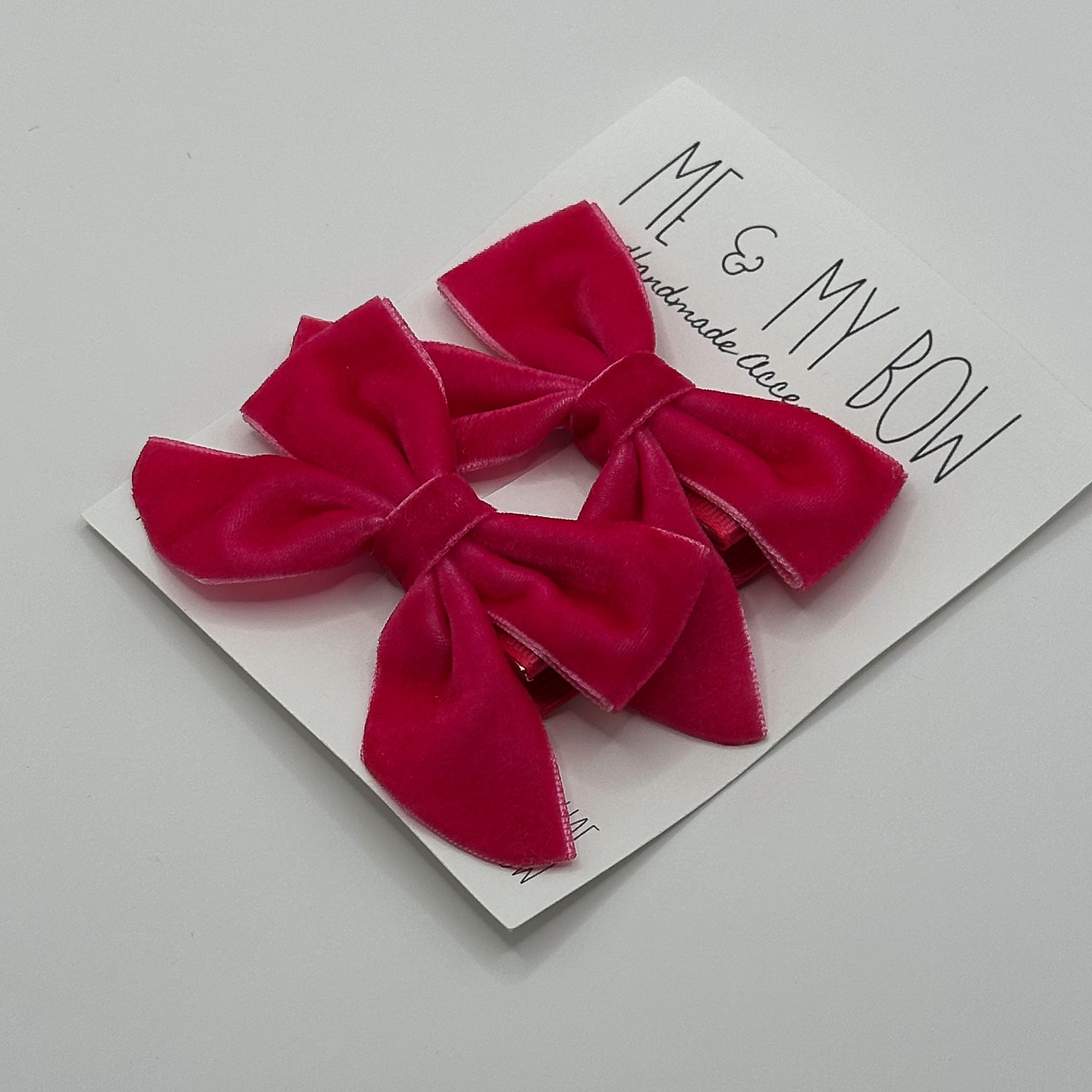 Bestseller | VELVET BUTTERFLY BOWS for Girls | Set of 2 Hair Clips | Perfect to Match Dresses and Outfits | Pink Series