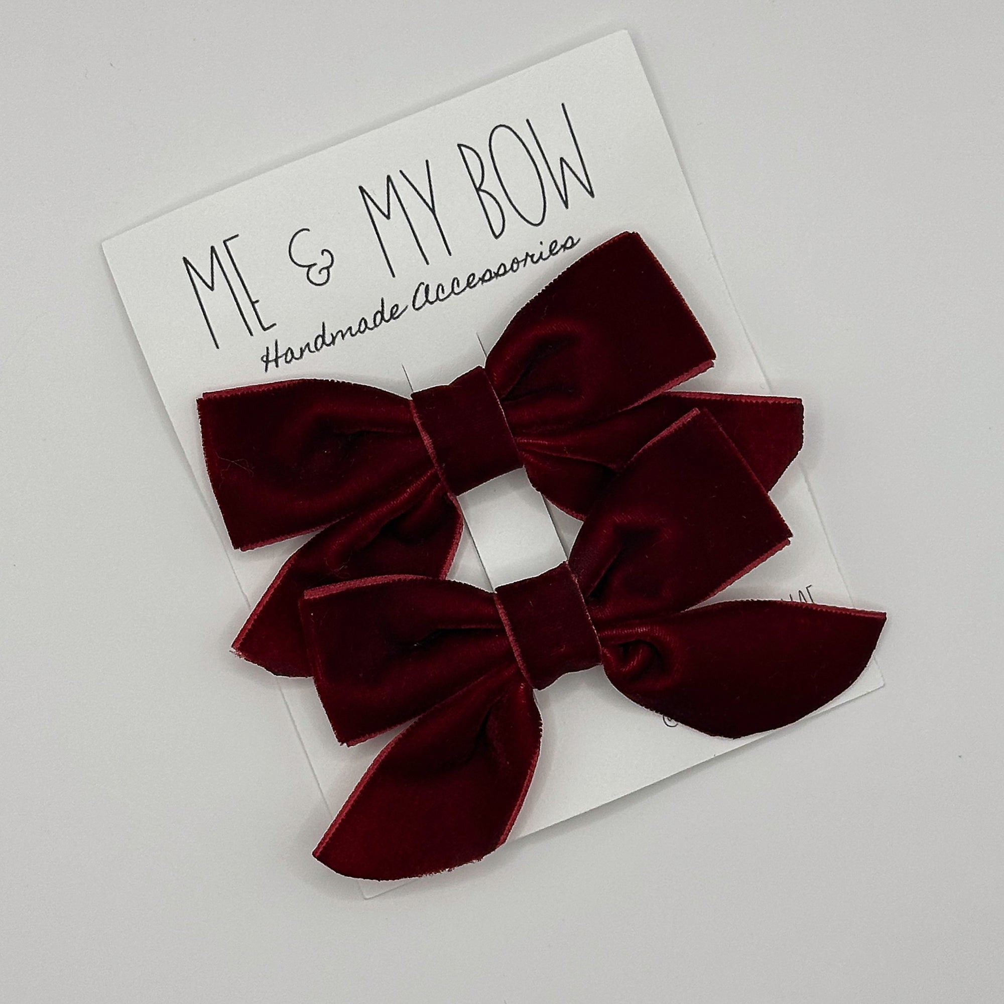 Bestseller | VELVET BUTTERFLY BOWS for Girls | Set of 2 Hair Clips | Perfect to Match Dresses, Outfits and School Uniforms