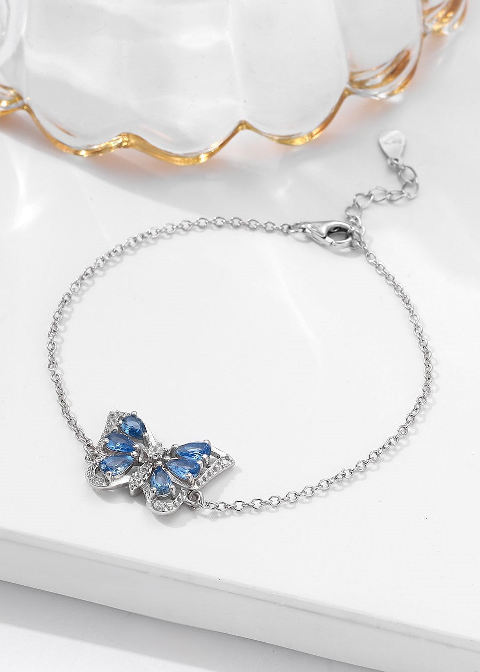 Blue Swarovski Butterfly Bracelet