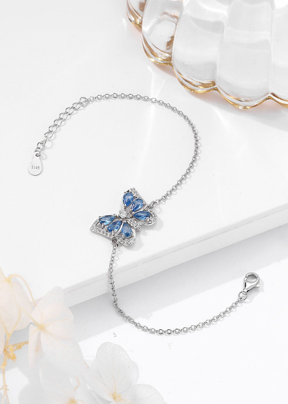 Blue Swarovski Butterfly Bracelet