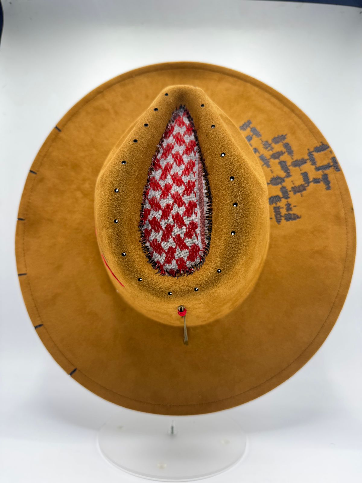 Wide brim brown fedora Arabic inspired