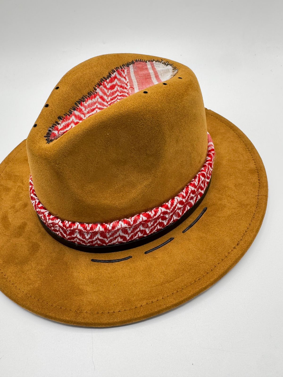 Arabic inspired suede fedora