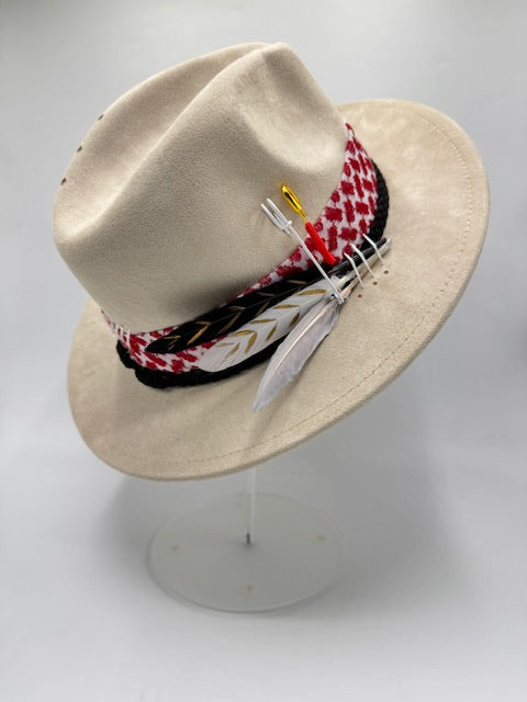 Beige suede fedora Saudi inspired
