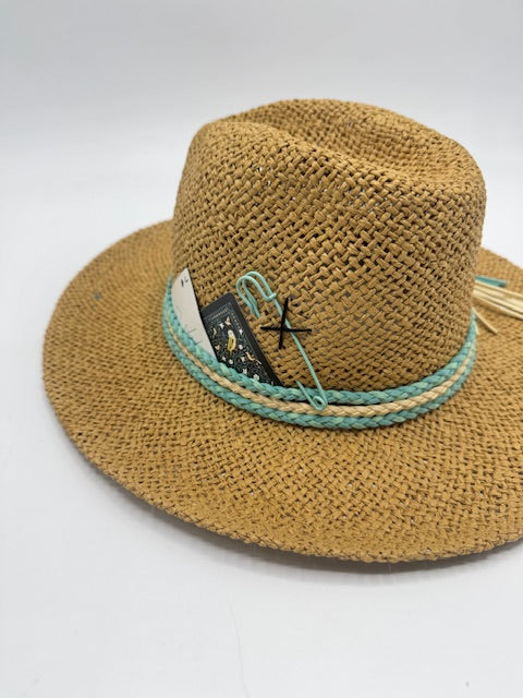 Light brown natural straw hat