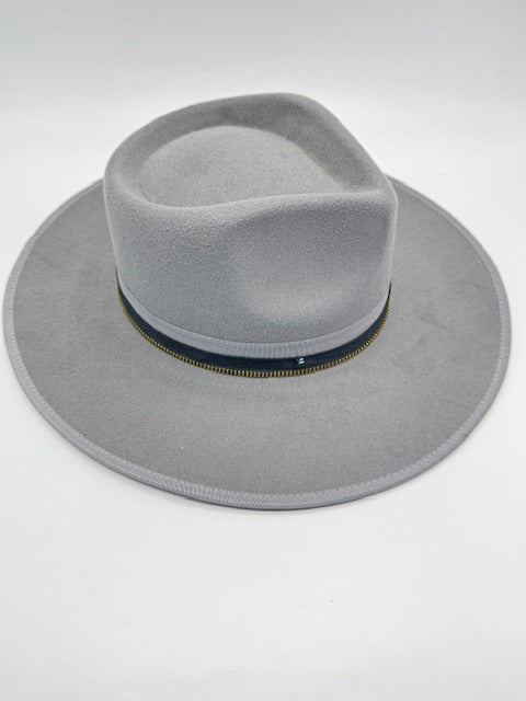 Grey Fedora with turquoise details