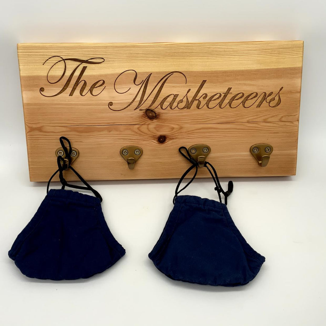 Solid wood face mask hanger