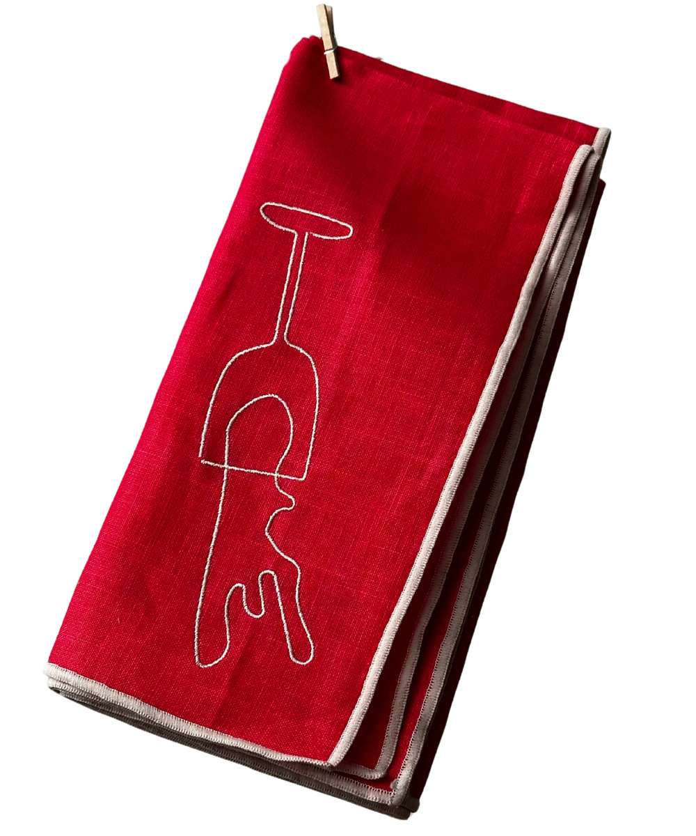 MÆGEN Linen-Blend Napkins - Wine (pack of 2)