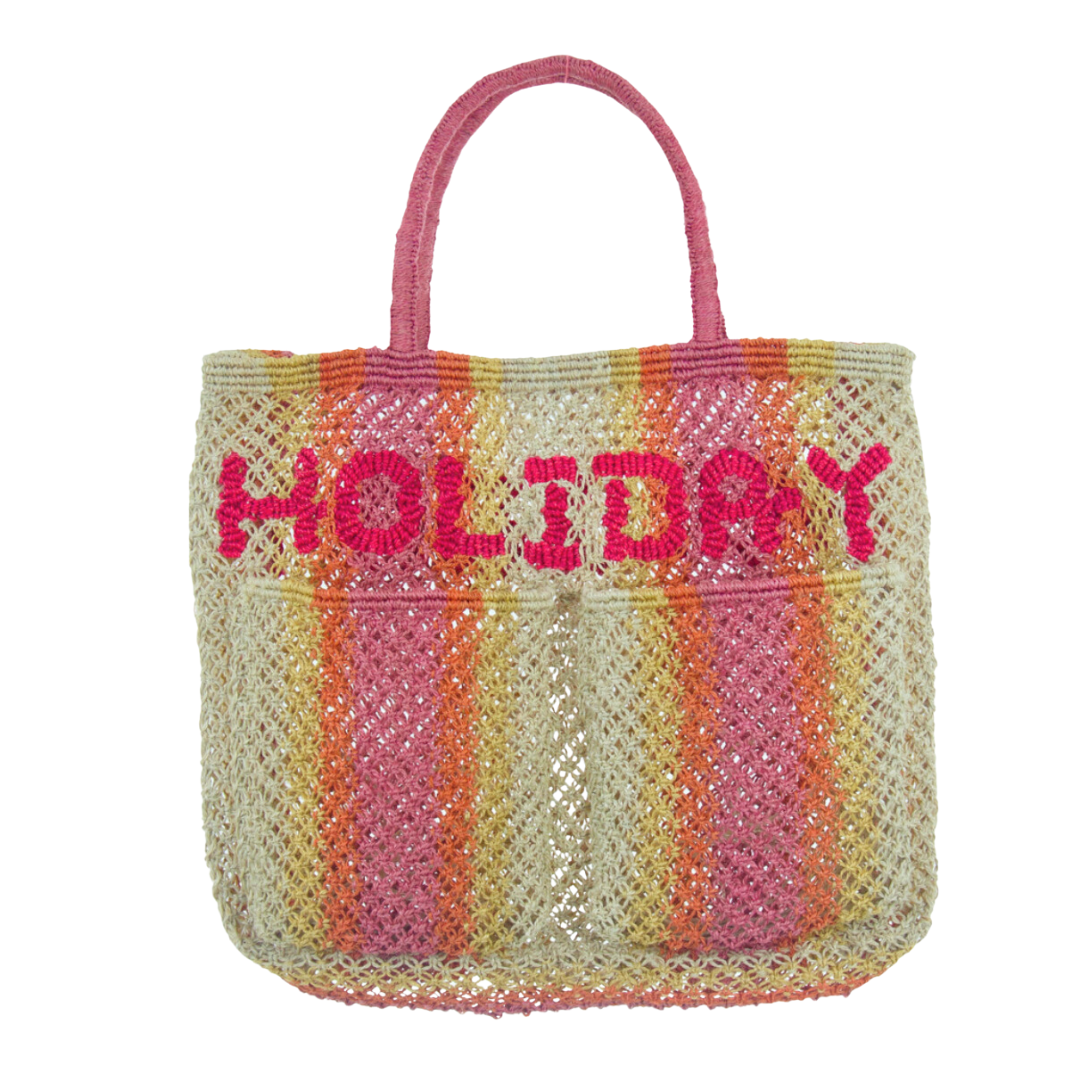 Holiday Jute Bag with Pockets (Monty) L - Saffron Souk 4 The Jacksons