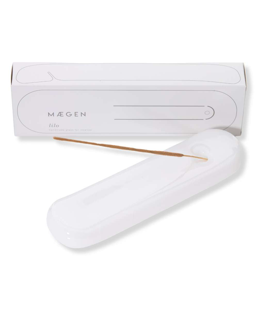 MÆGEN Lilo Glass Incense Holder - Milky White