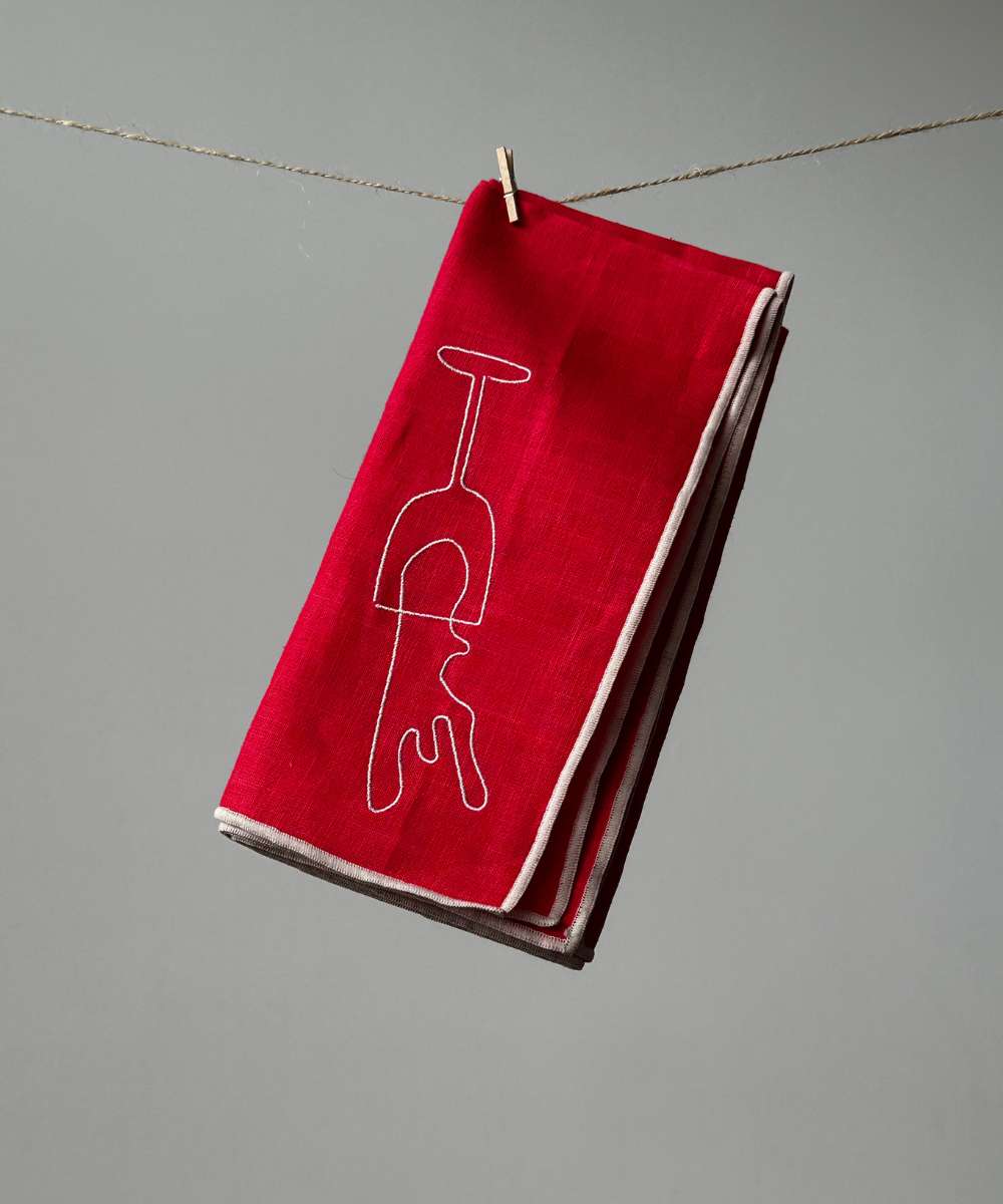 MÆGEN Linen-Blend Napkins - Wine (pack of 2)