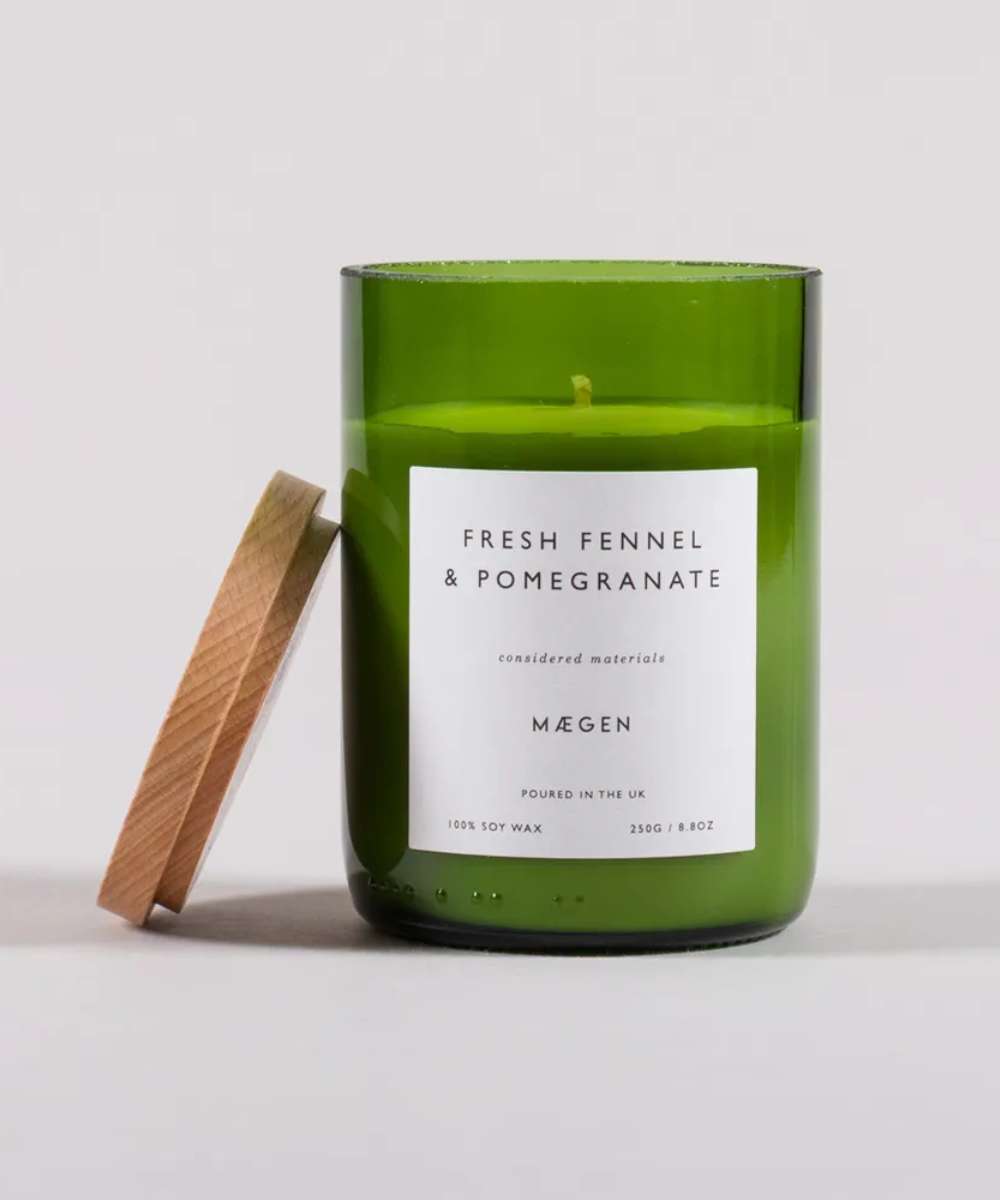MÆGEN Orchard Glass Candle – Fresh Fennel & Pomegranate