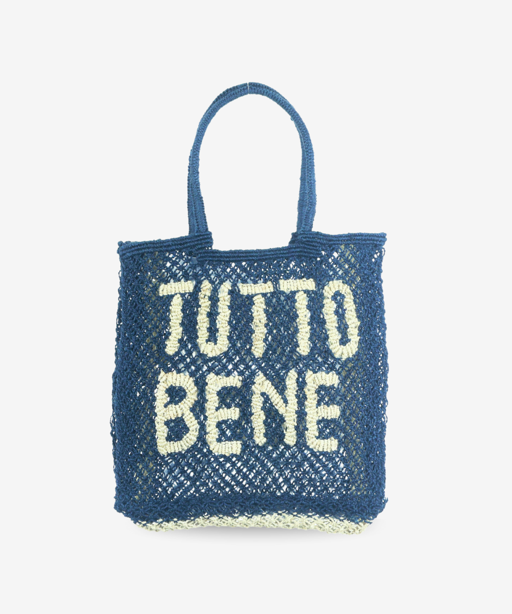 Tutto Bene Dark Navy Jute Bag