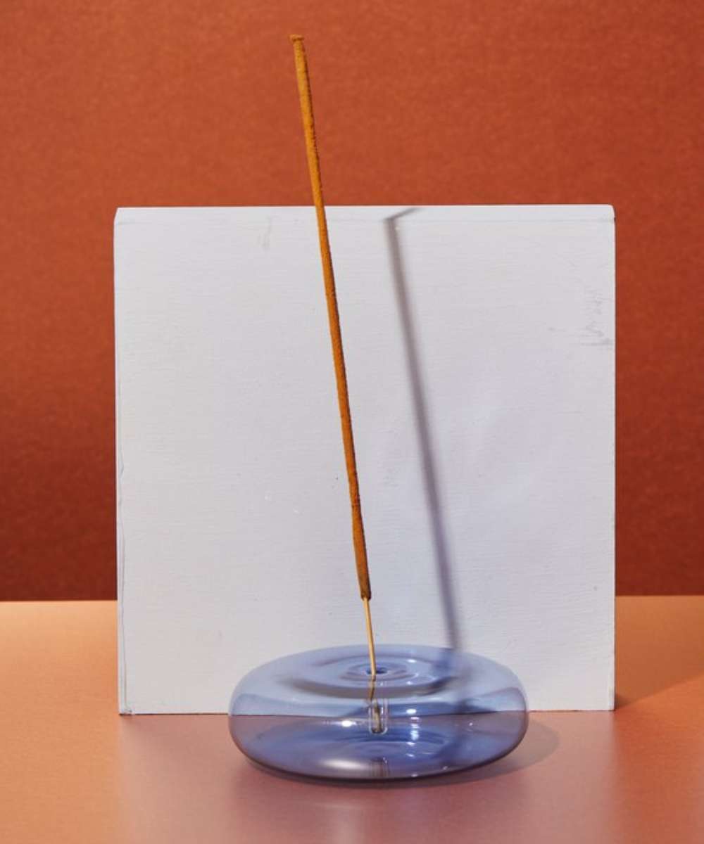 MÆGEN Dimple Glass Incense Holder - Blue