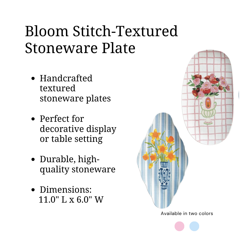 Bloom Stitch-Textured Stoneware Plates