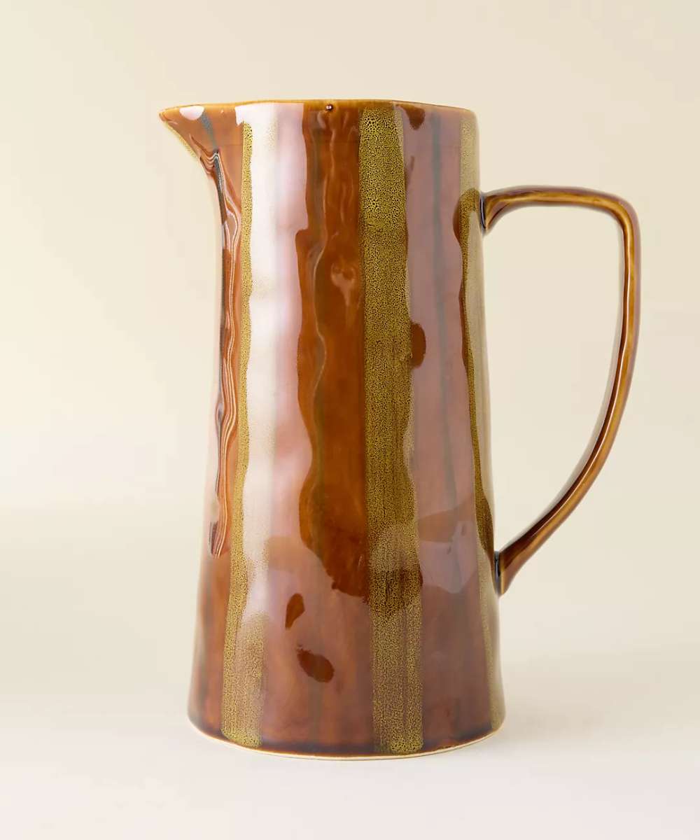 MÆGEN Marcelle Striped Jug - Ochre & Brown