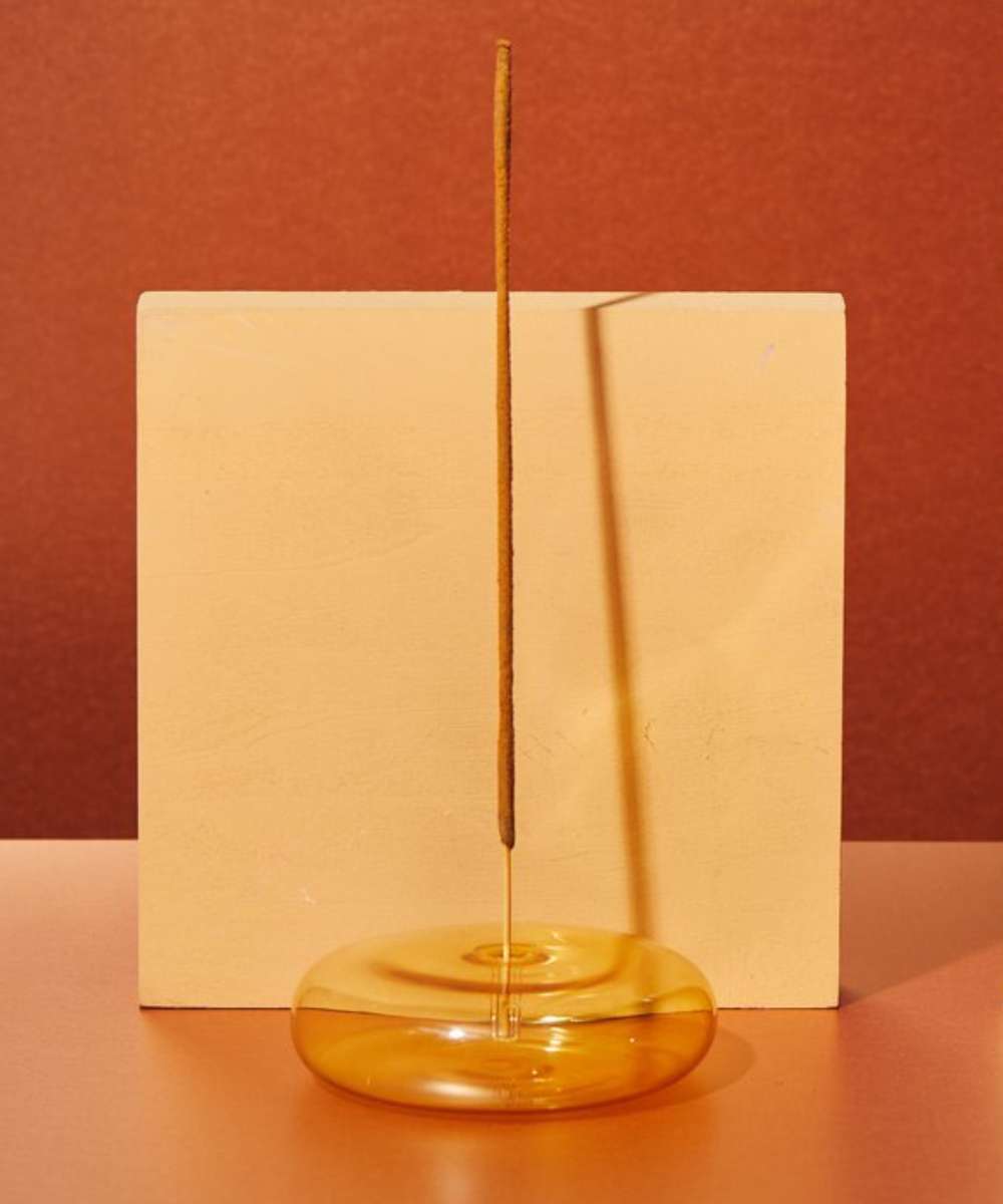 MÆGEN Dimple Glass Incense Holder - Yellow