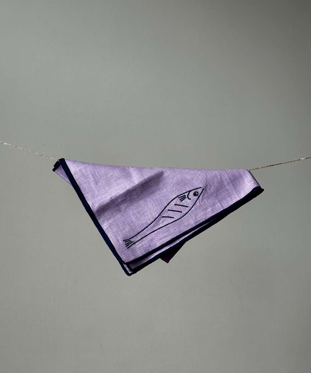 MÆGEN Linen-Blend Napkins - Fish (set of 2)