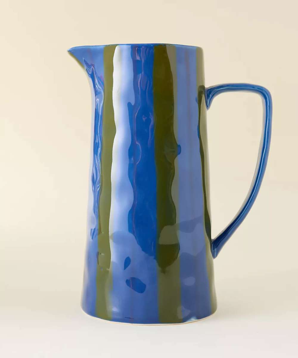 MÆGEN Marcelle Striped Jug - blue & Green