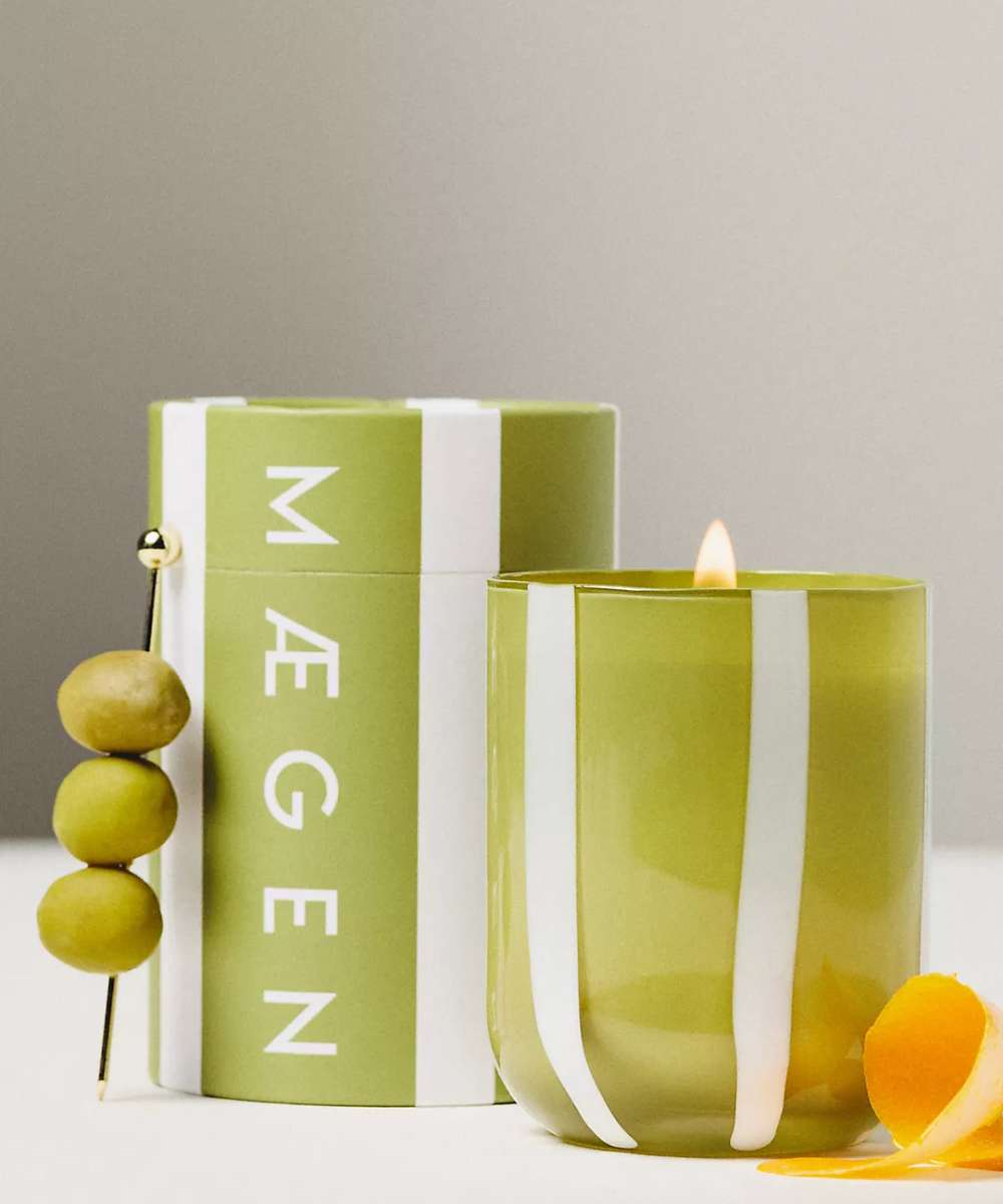 MÆGEN Atina Glass Candle - Fresh Olive & Lemon