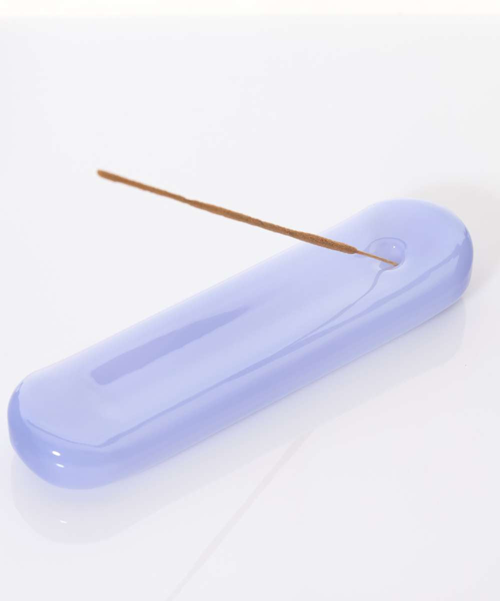 MÆGEN Lilo Glass Incense Holder - Milky Blue