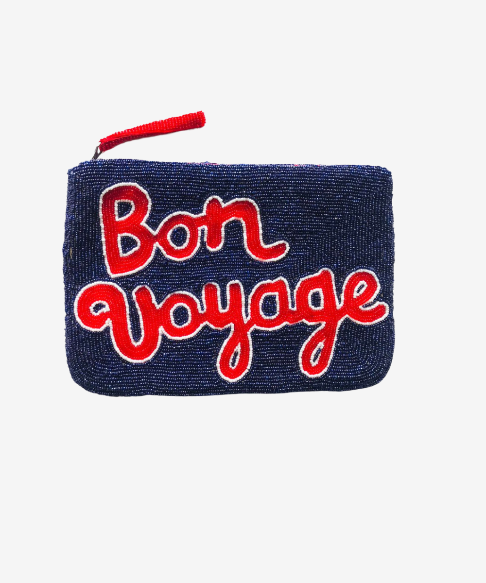 Bon Voyage beaded Clutch Navy