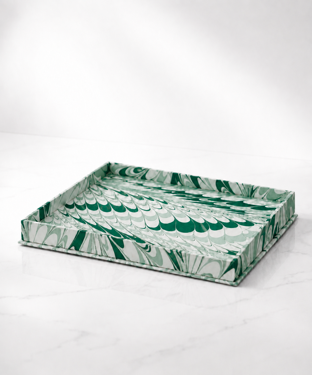 Marbled Display Tray - Green
