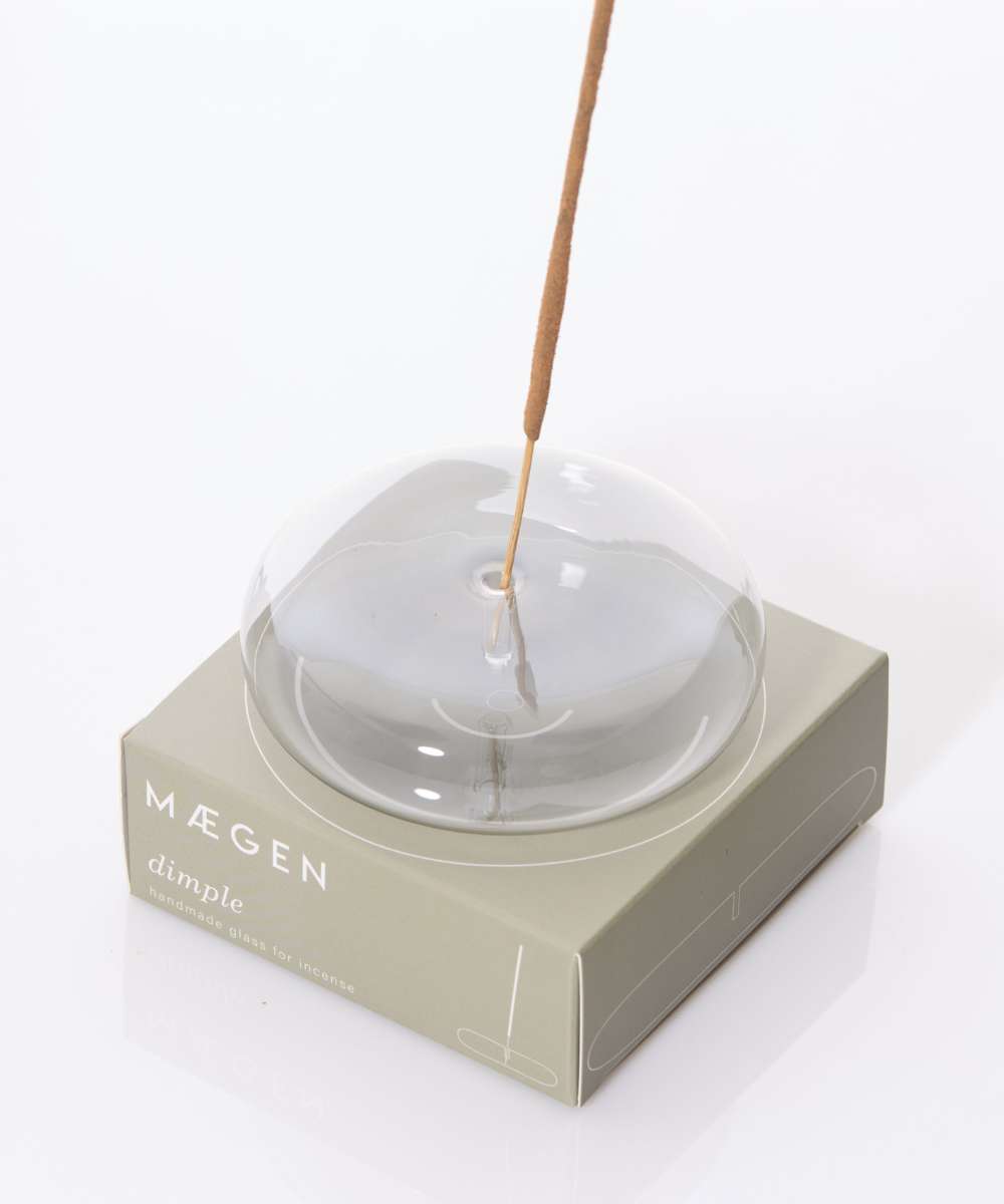 MÆGEN Dimple Glass Incense Holder - Grey