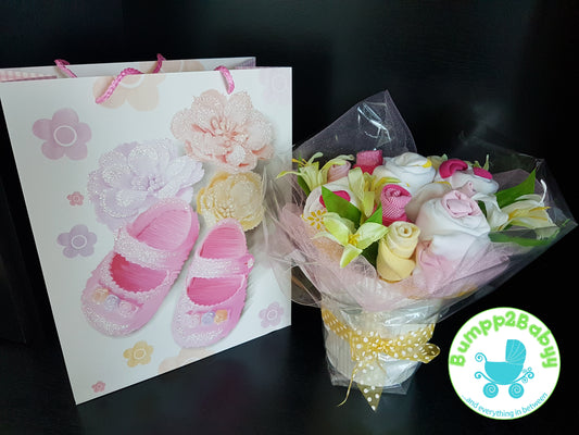 Baby Girl Boy Flower Bouquet (Nappy / Diaper Cake) Baby gift, new arrival, girl baby gift