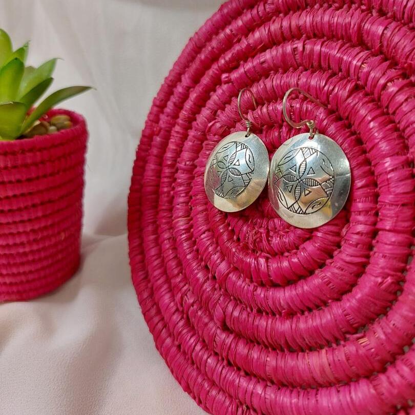 Silver Earrings with Tribal Engravings