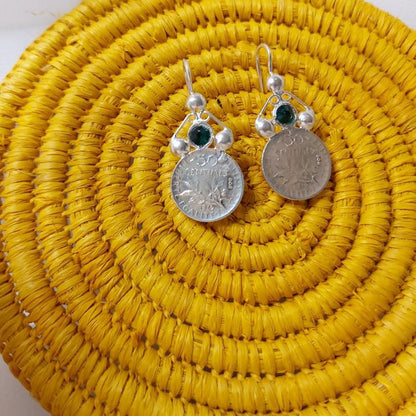 Coin Silver Earrings