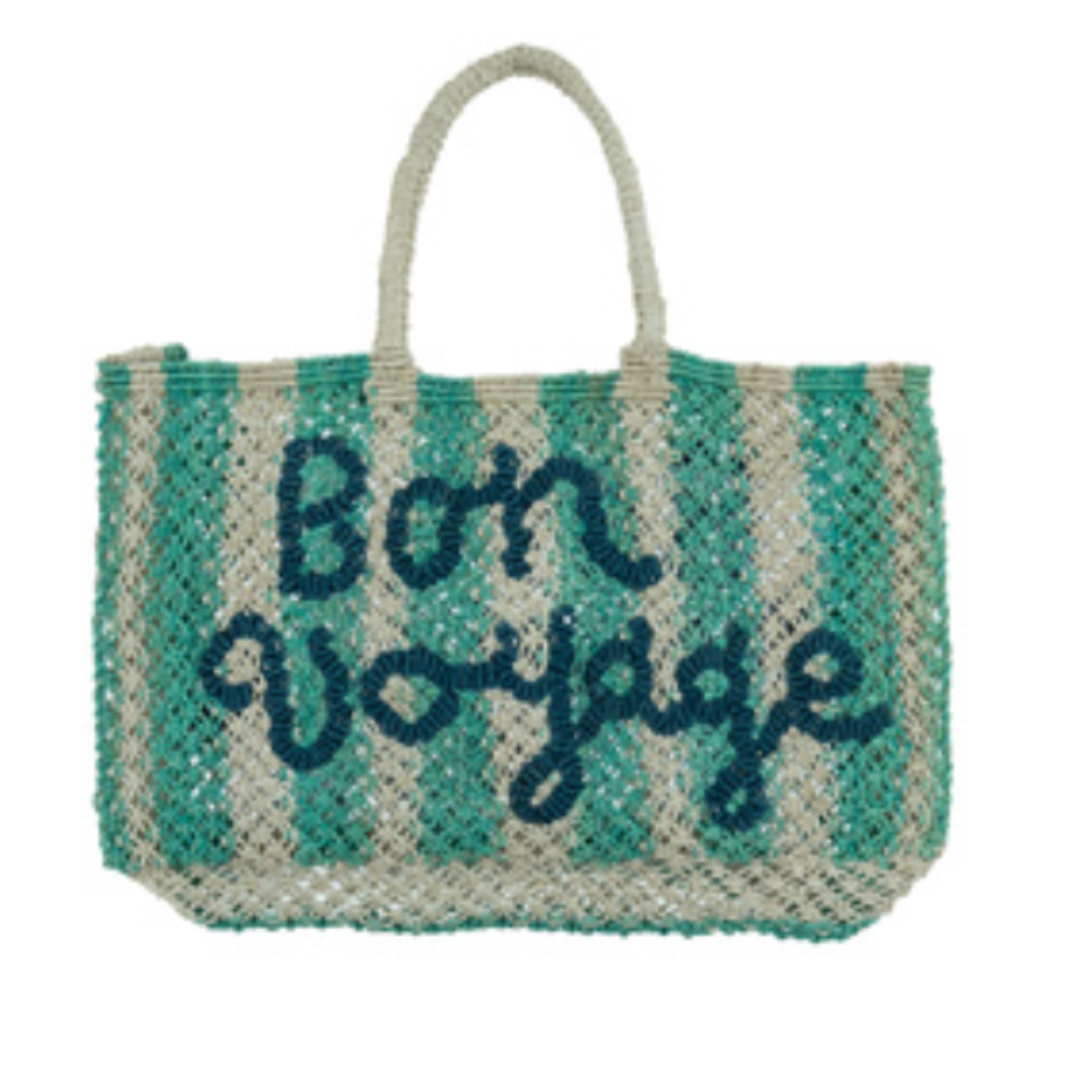 Bon Voyage Jute Bag (Lavinia Stripes) S - Saffron Souk 4 The Jacksons