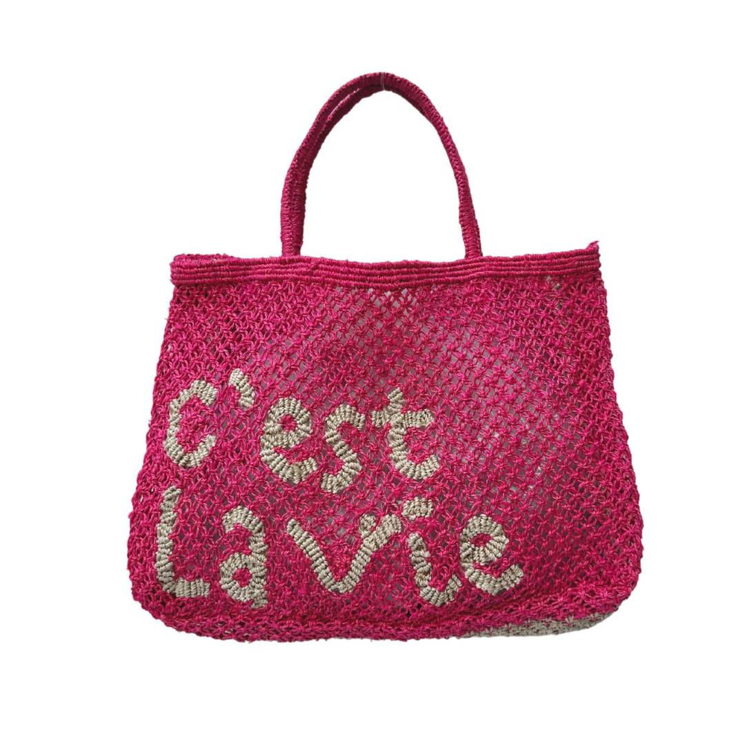 C'est La Vie Jute Bag Hot Pink - Saffron Souk 4 The Jacksons