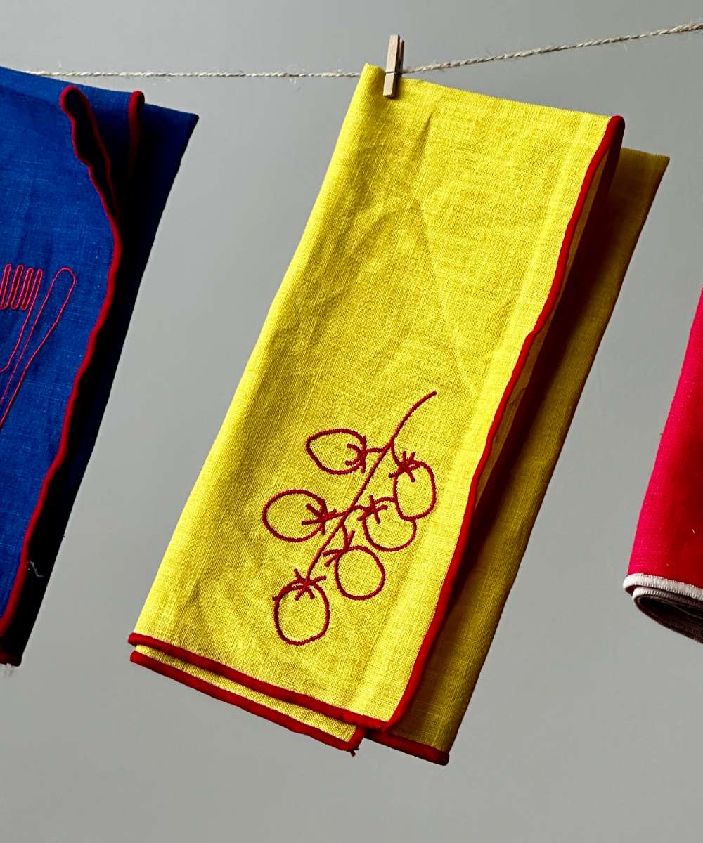 MÆGEN Linen-Blend Napkins - Tomatoes (set of 2)