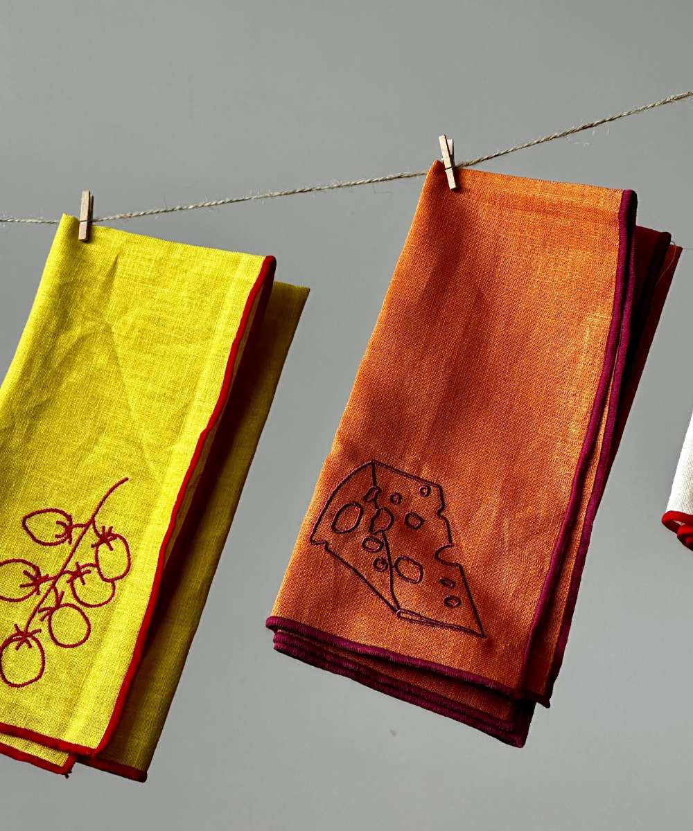 MÆGEN Linen-Blend Napkins - Cheese (Set of 2)