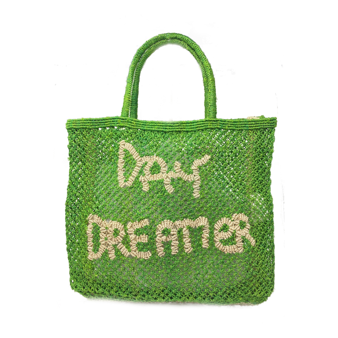 Day Dreamer Jute Bag L Green - Saffron Souk 4 The Jacksons