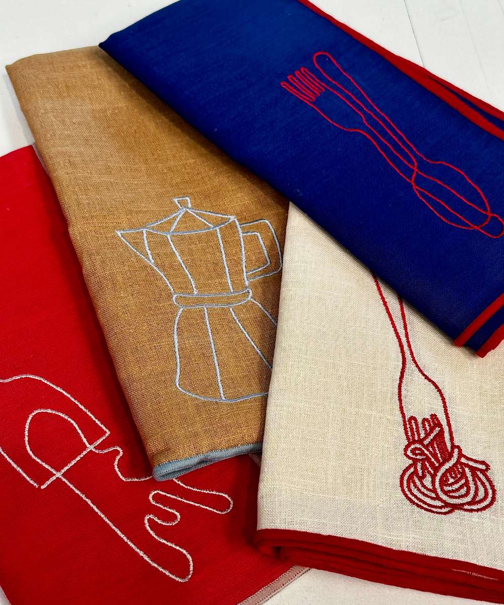 MÆGEN Linen-Blend Napkins - Spaghetti (Set of 2)