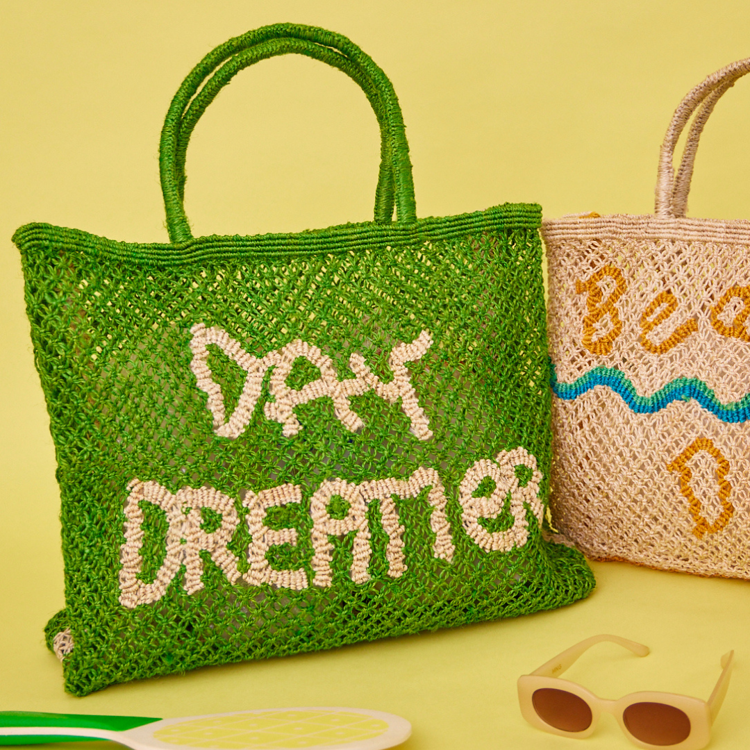 Day Dreamer Jute Bag L Green - Saffron Souk 4 The Jacksons