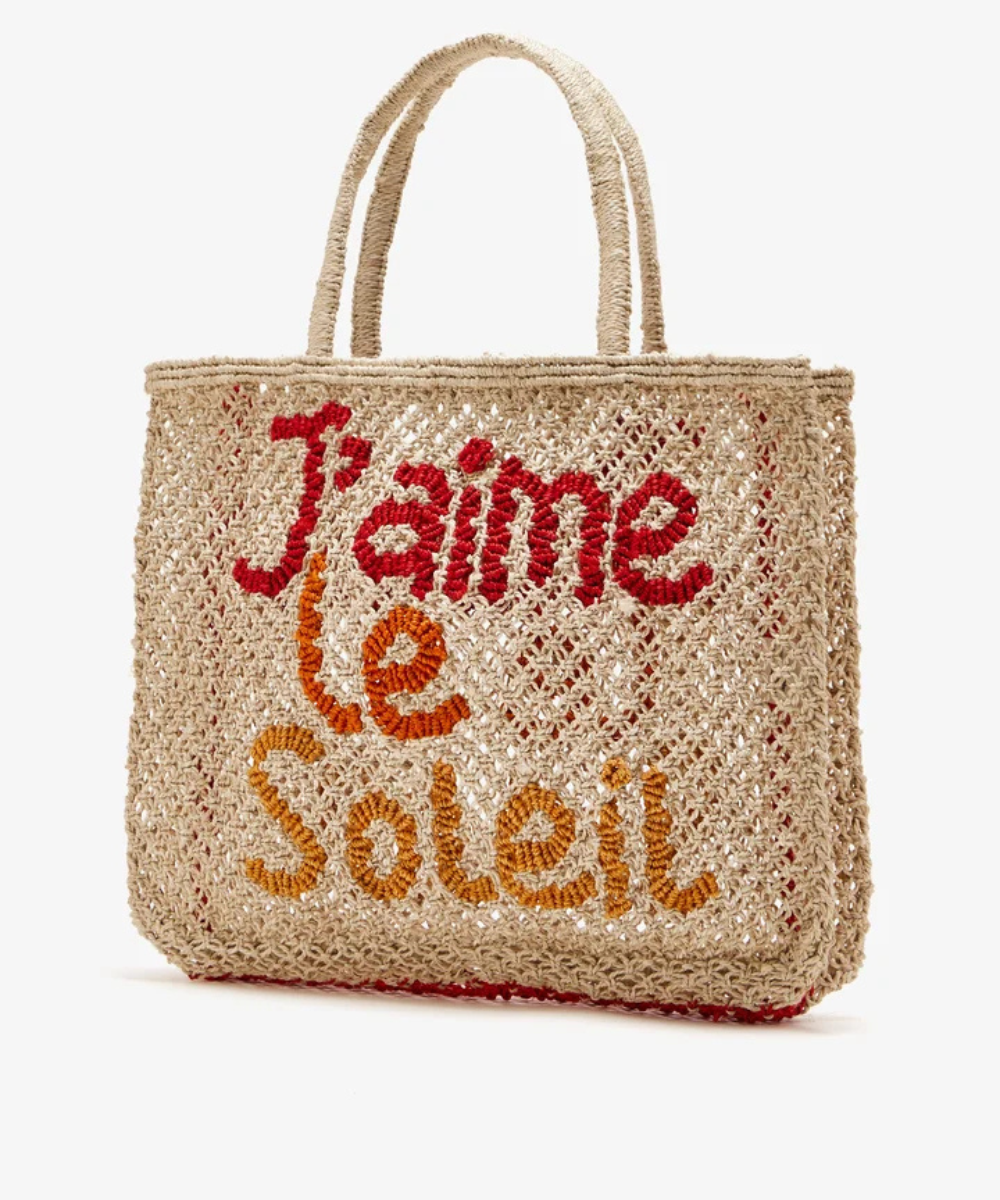 J’aime Le Soleil Natural Jute Bag - Small