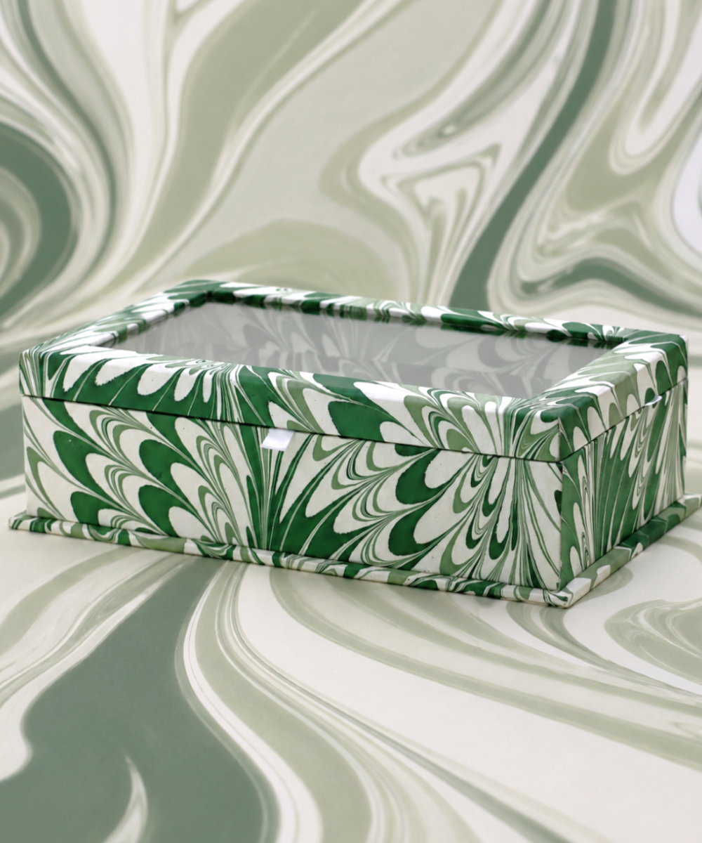 Marbled Treasure Box - Green
