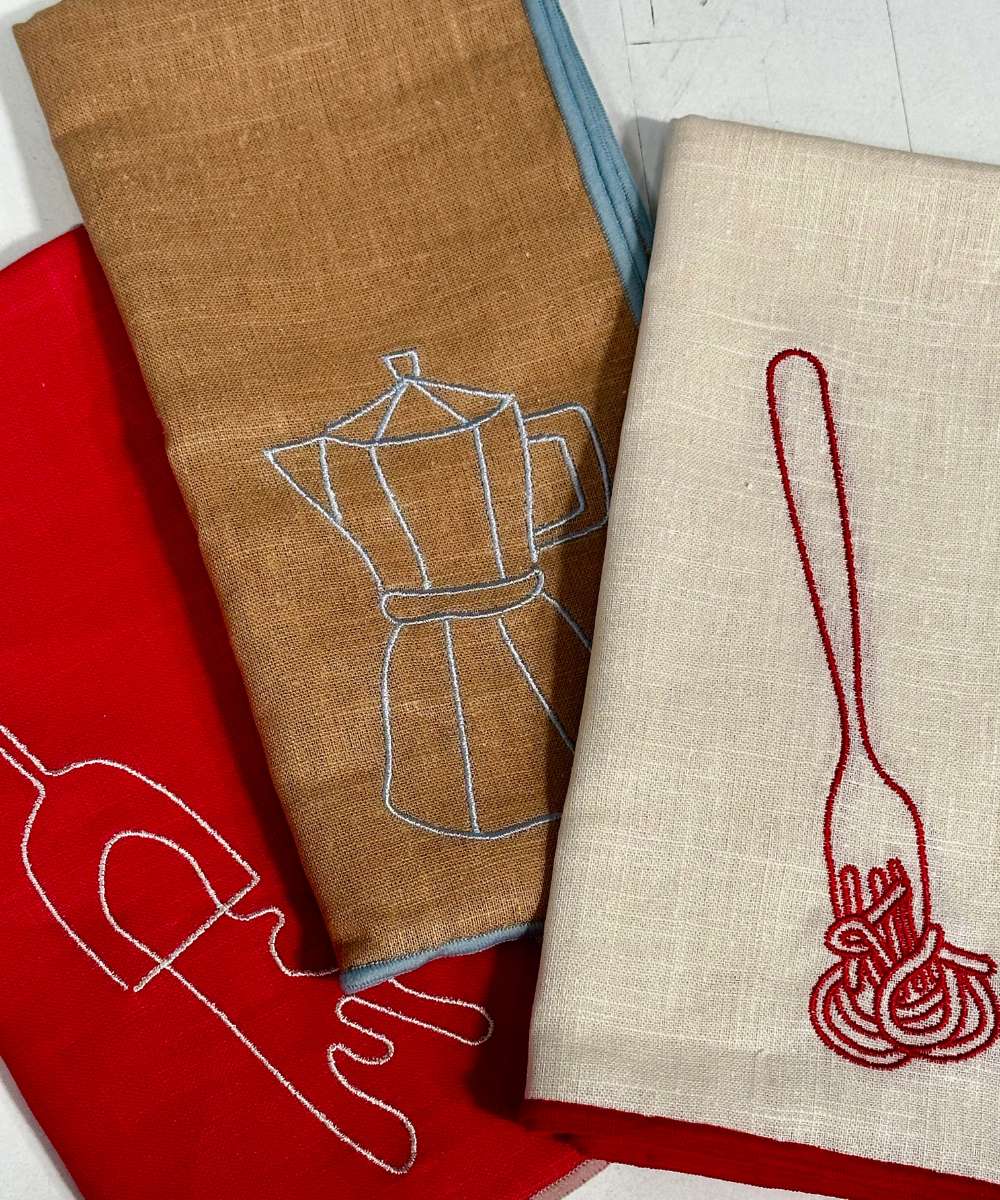 MÆGEN Linen-Blend Napkins - Spaghetti (Set of 2)
