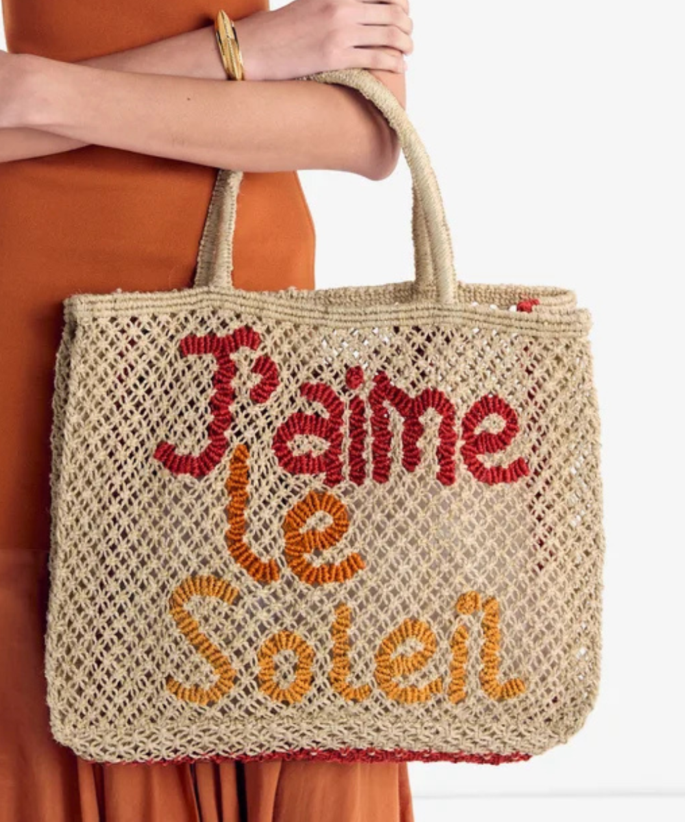J’aime Le Soleil Natural Jute Bag - Small