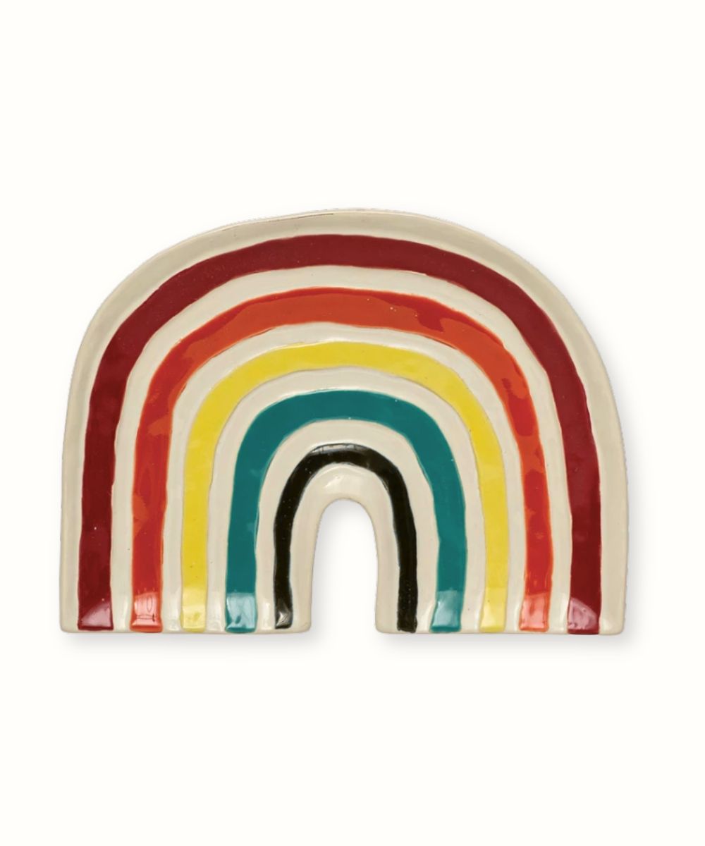 Rainbow Stoneware Platter