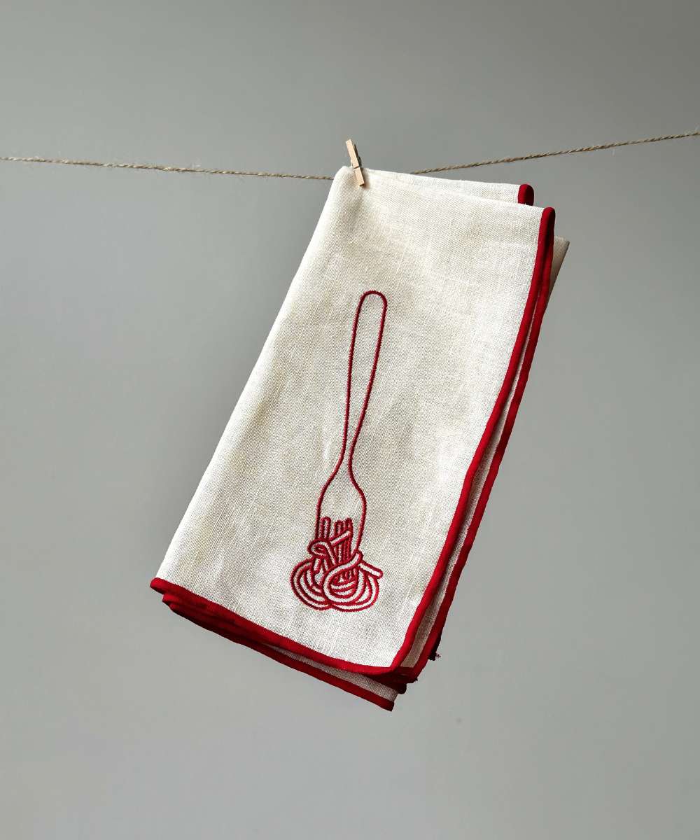 MÆGEN Linen-Blend Napkins - Spaghetti (Set of 2)
