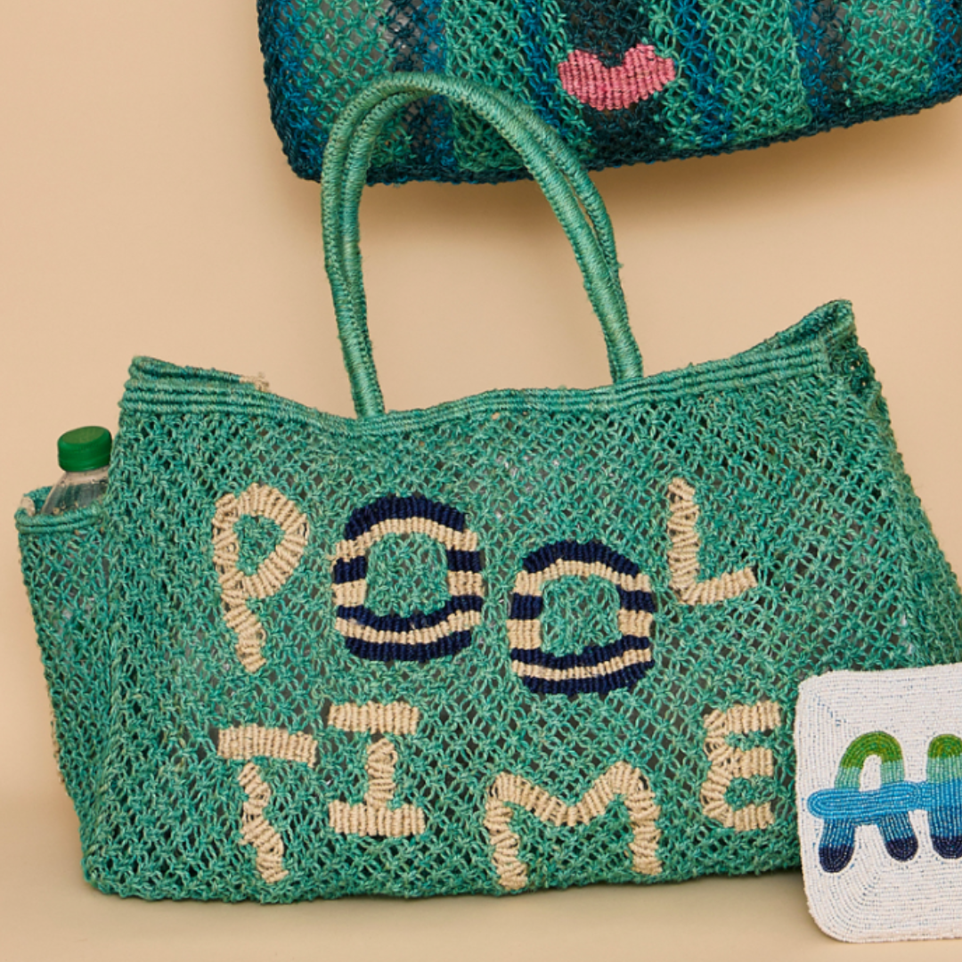 Barry Pool Time Jute Bag S Aqua - Saffron Souk 4 The Jacksons