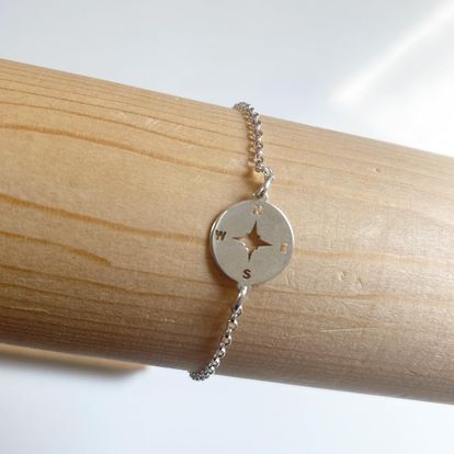 Sterling silver compass bracelet