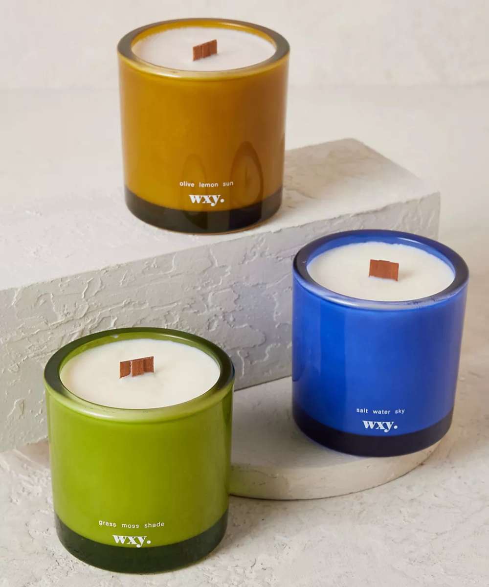 Wxy. Roam Salt. Water. Sky. Glass Candle with Pouch