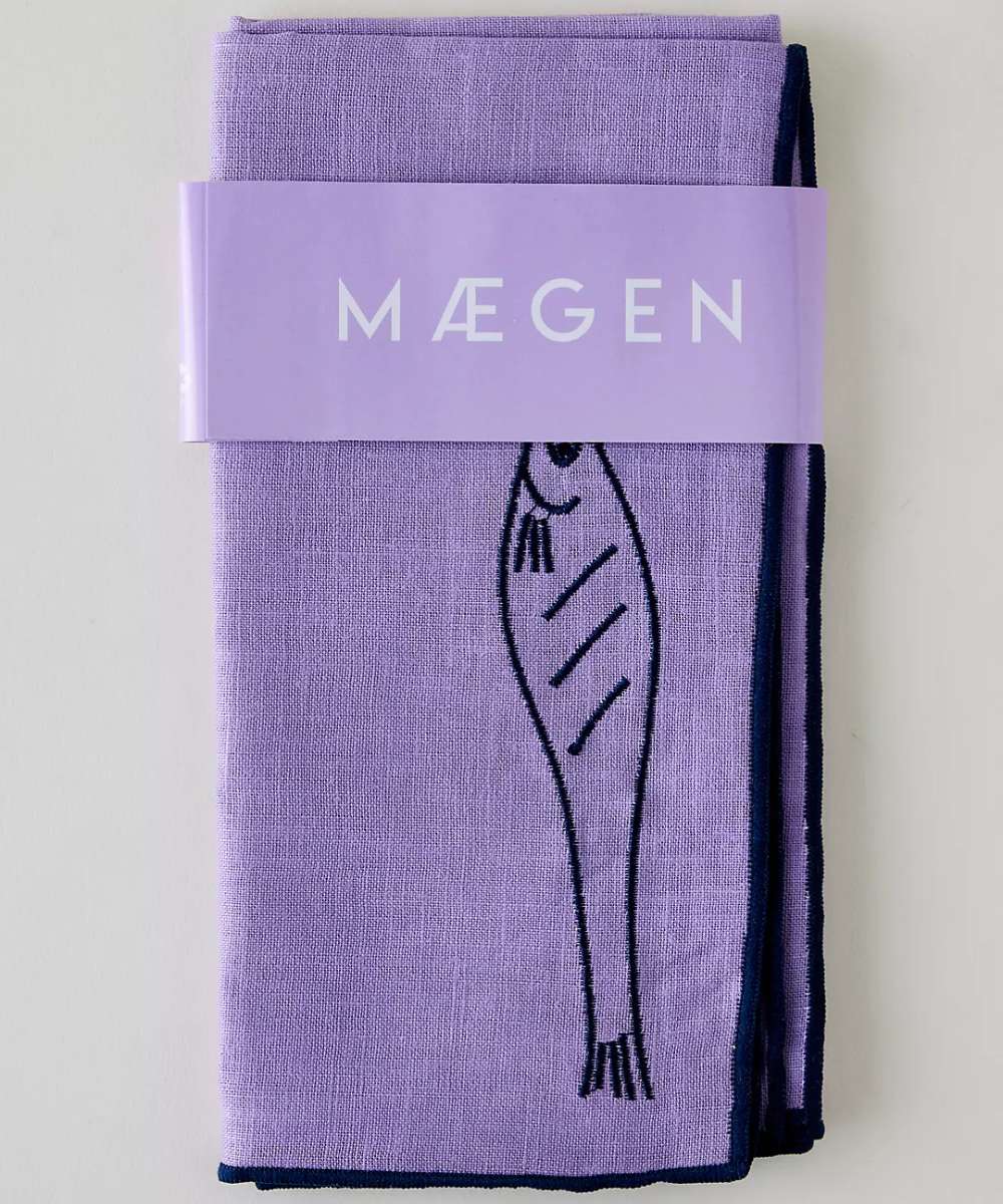 MÆGEN Linen-Blend Napkins - Fish (set of 2)