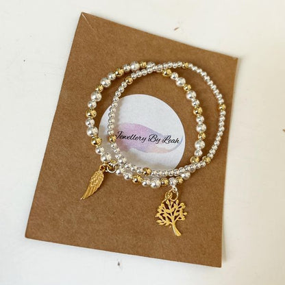 Chunky Gold & Silver Tree of Life Bracelet