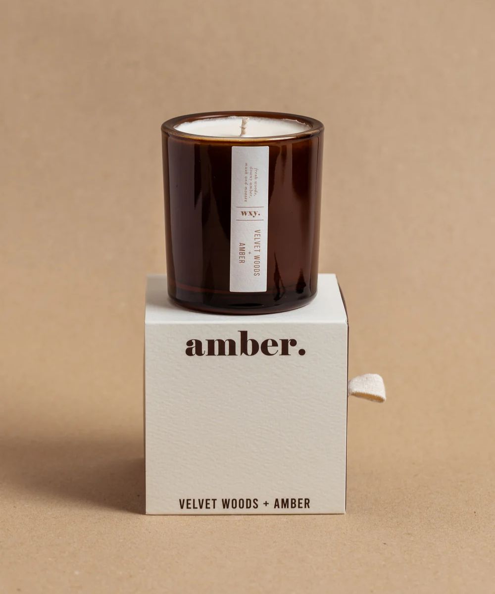 Wxy. Amber Velvet woods & Amber Candle